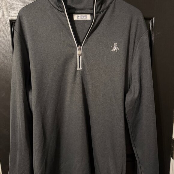 Original Penguin Other - Men's OriginaPenguin Medium Weight Quarter Zip Sweatshirt Gray Black Extra Large